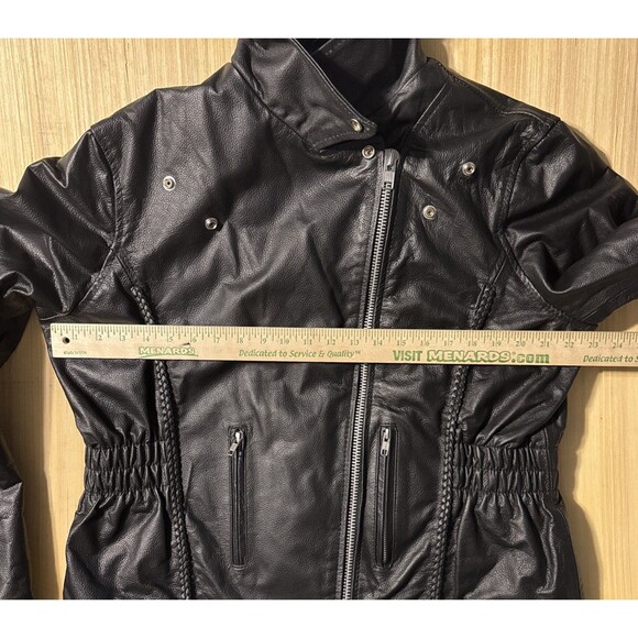 Viking Cycle Black leather Motorcycle Biker Jacket  Unisex’s 4XL Vintage Y2K - Picture 5 of 16
